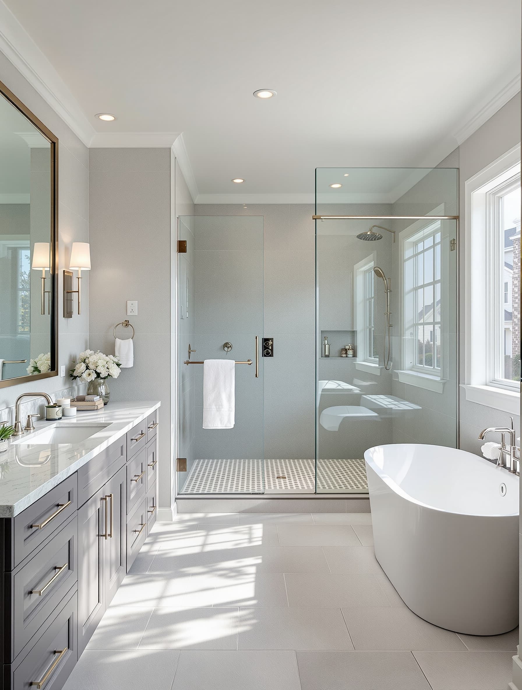 Hicksville master bathroom after renovation